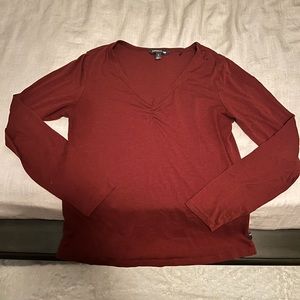 Rutched Scoopneck Long Sleeve